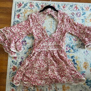 Free People Bell Sleeve Floral Kristall Mini Dress Size: S